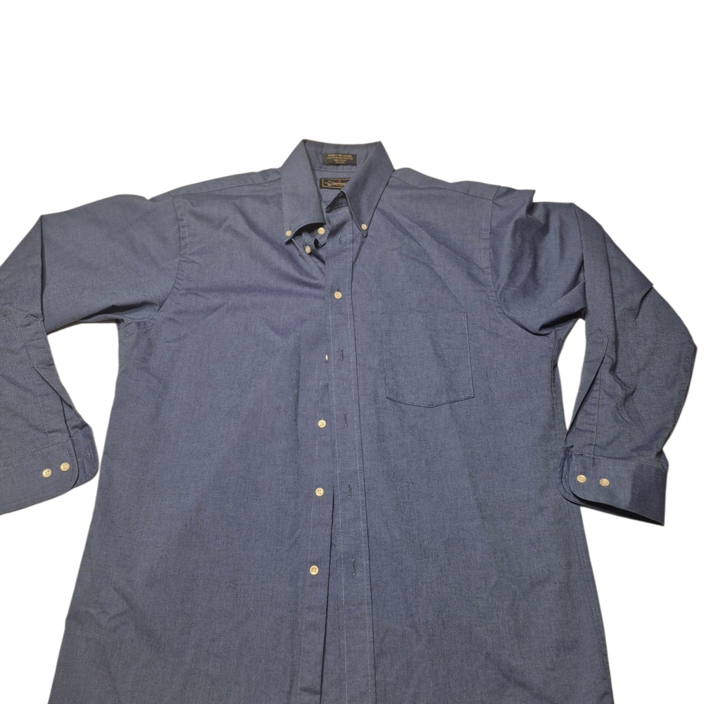 The Arrow Company Dress Shirt Long Sleeve 16  32/33 Collard Blue Button Up.